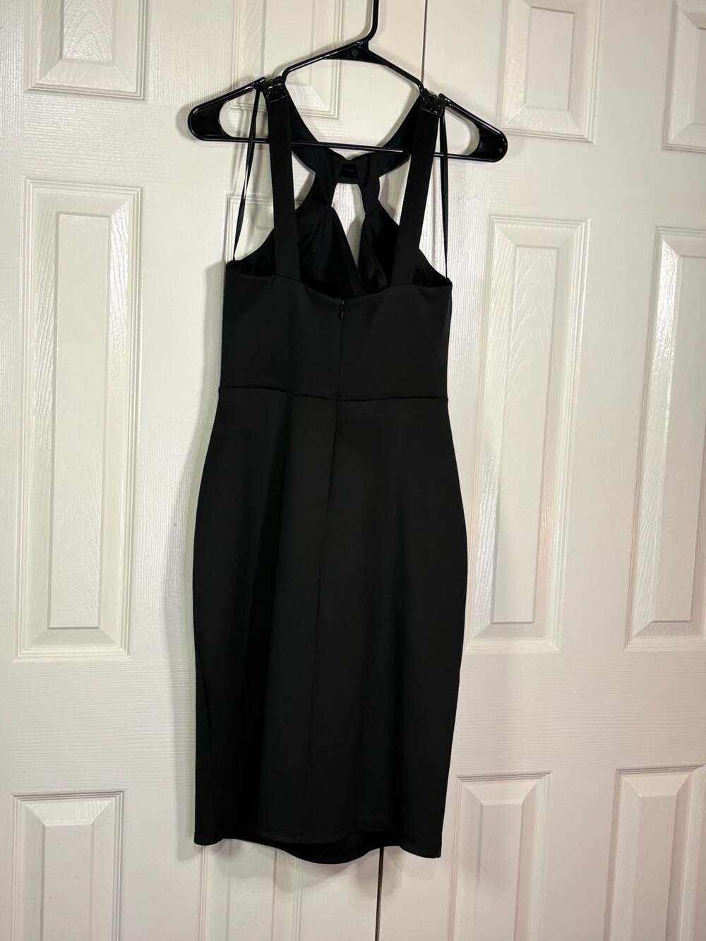 Blu Sage Halter Embellished Midi Dress Size 6 Black - Picture 7 of 11